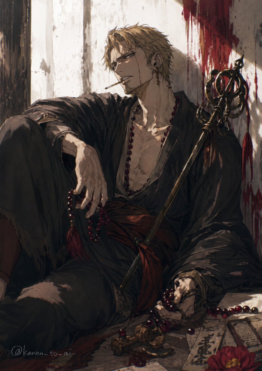 Portrait anime illustration dark warm elegant