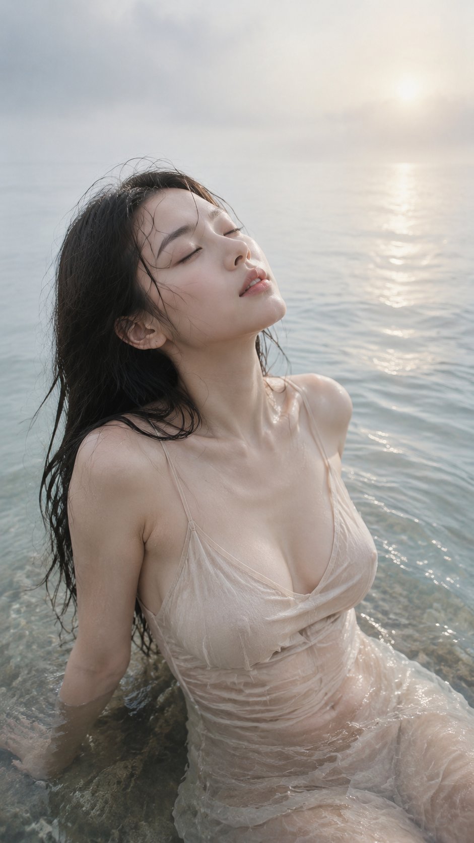 Cinematic Liquid Silence East Asian Female Portrait