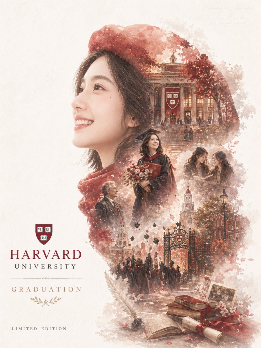 Portrait poster illustration dreamy high-end
