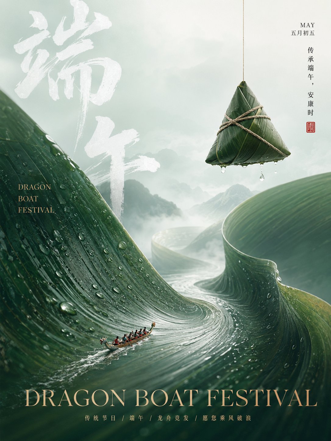 Eastern minimalist surreal high-end festival brand poster