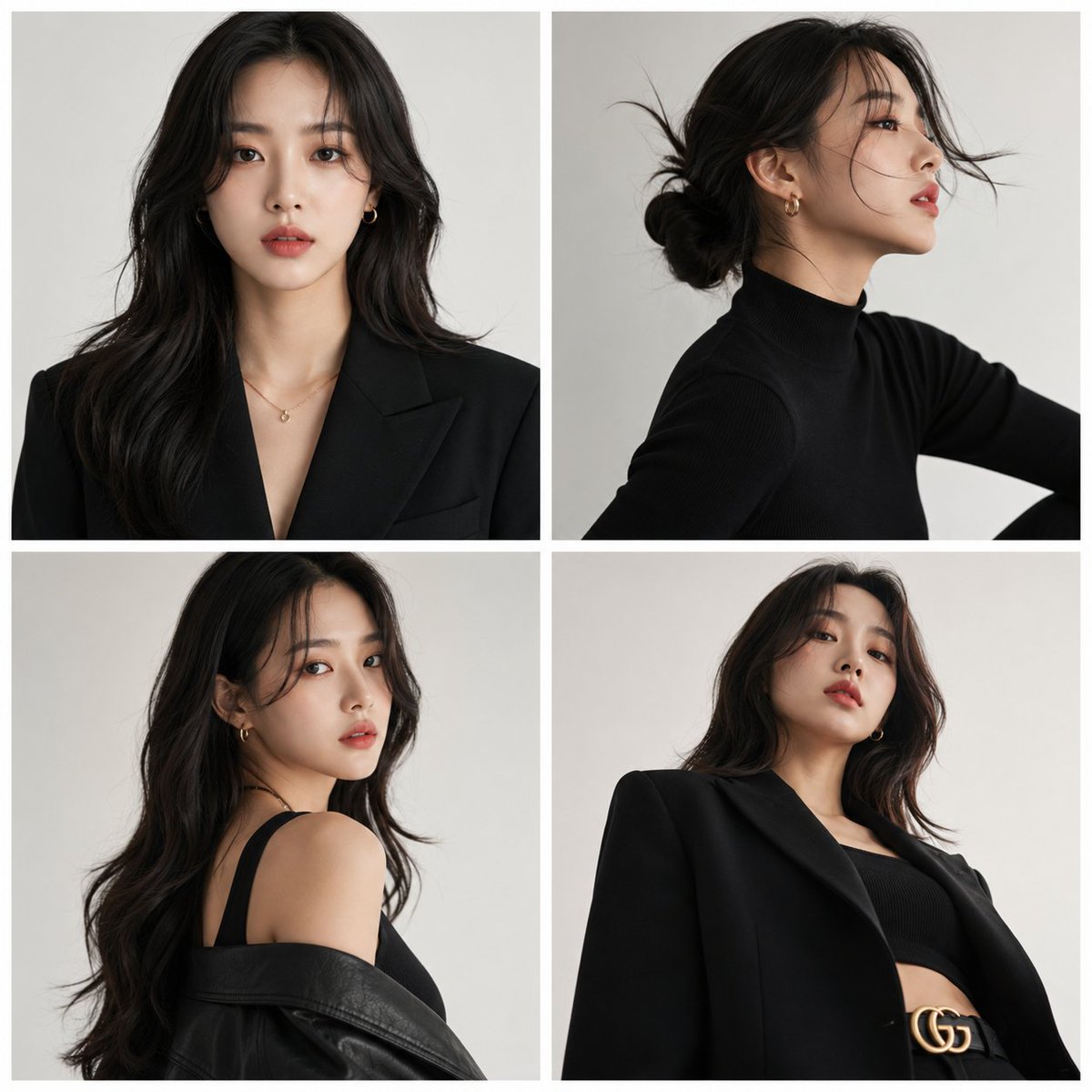 Korean supermodel 2x2 high-end fashion magazine editorial