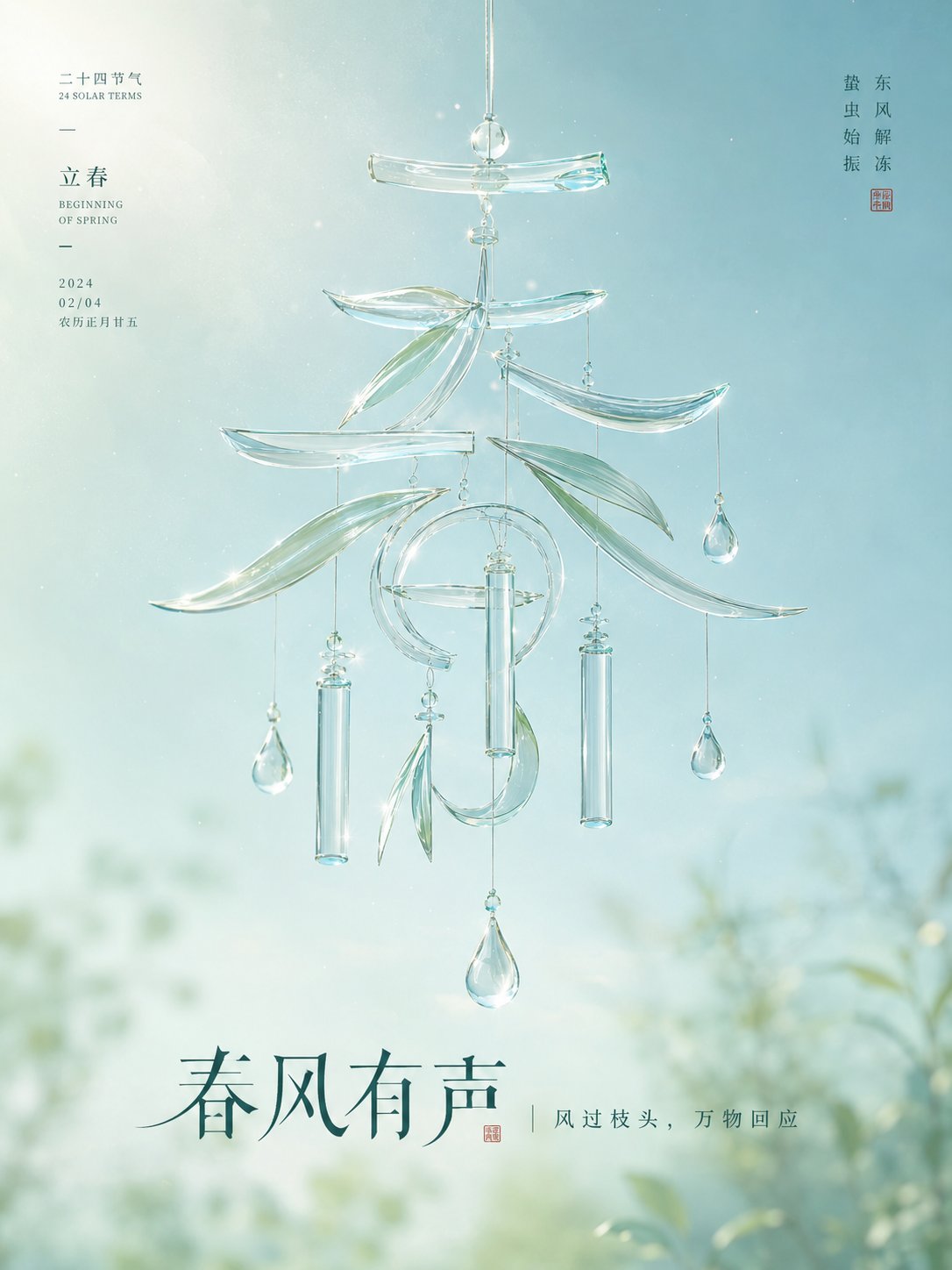 Oriental minimalist premium visual poster generation template