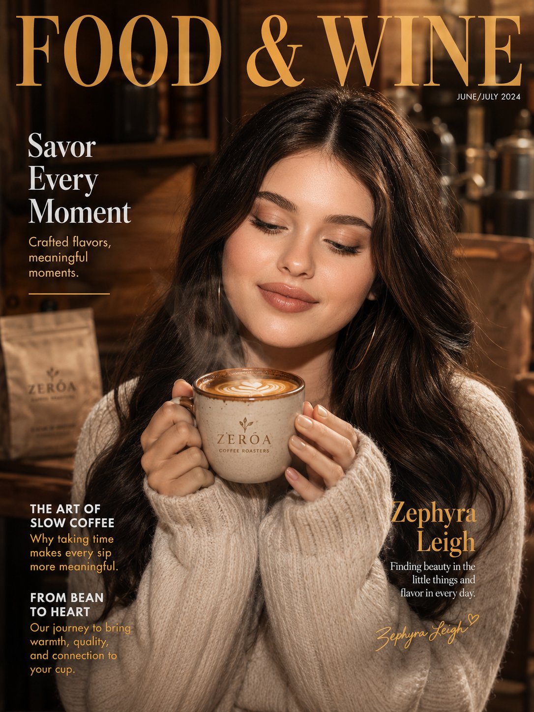 Korean Elegant Woman Coffee Magazine Cover