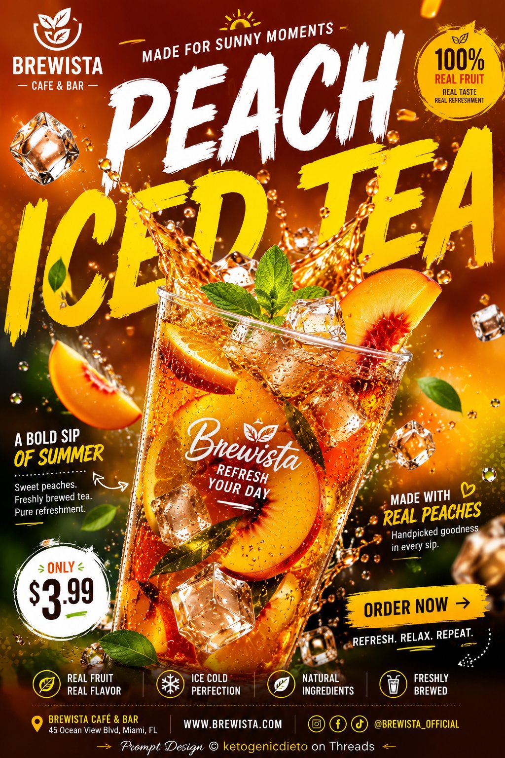High-End Refreshing Drink Splash Poster Template