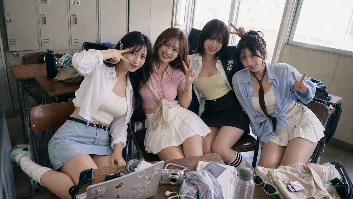 Candid snapshot of friends in a classroom
