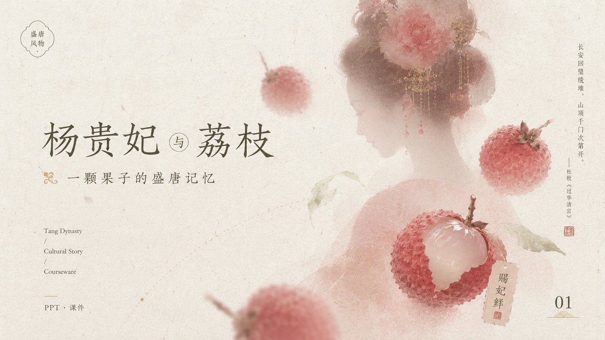 Tang-Style Lychee Courseware Cover