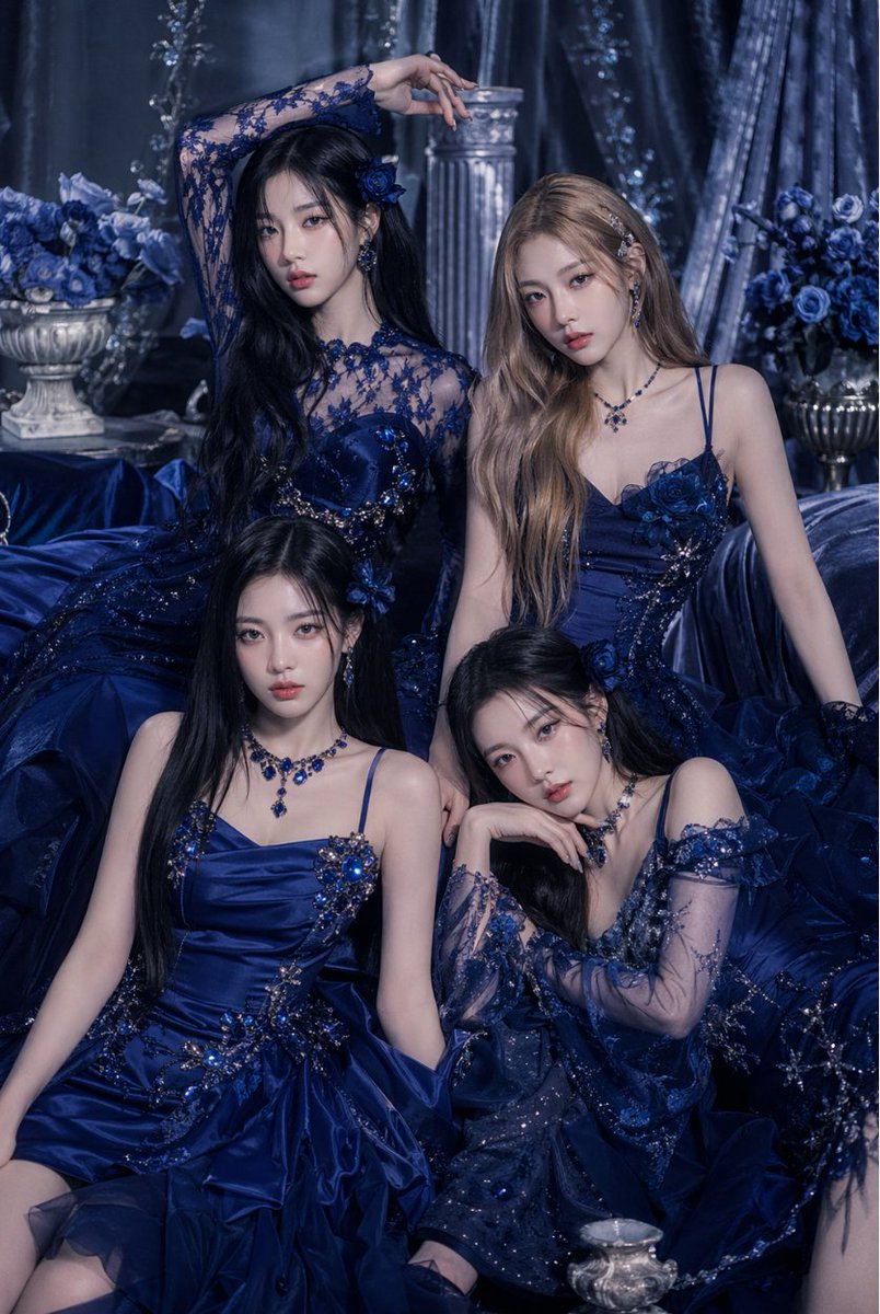 Royal Blue Haute Couture Collection Group Portrait