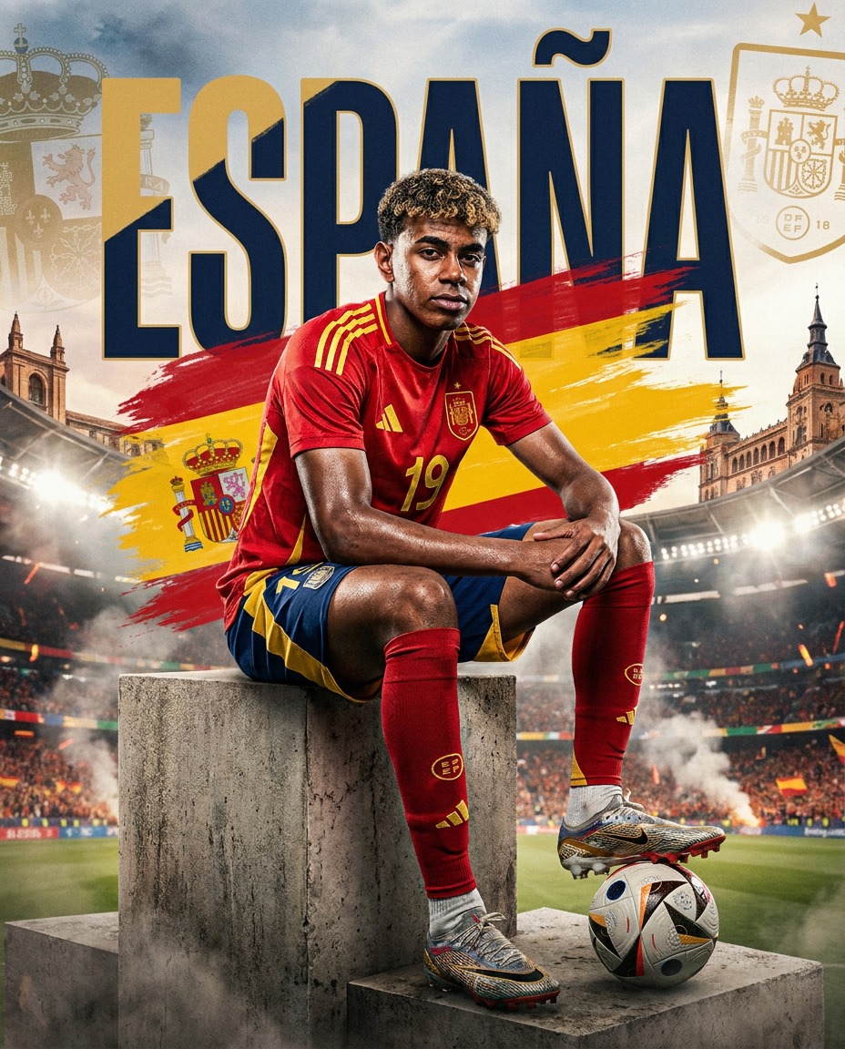 Spain World Cup football poster