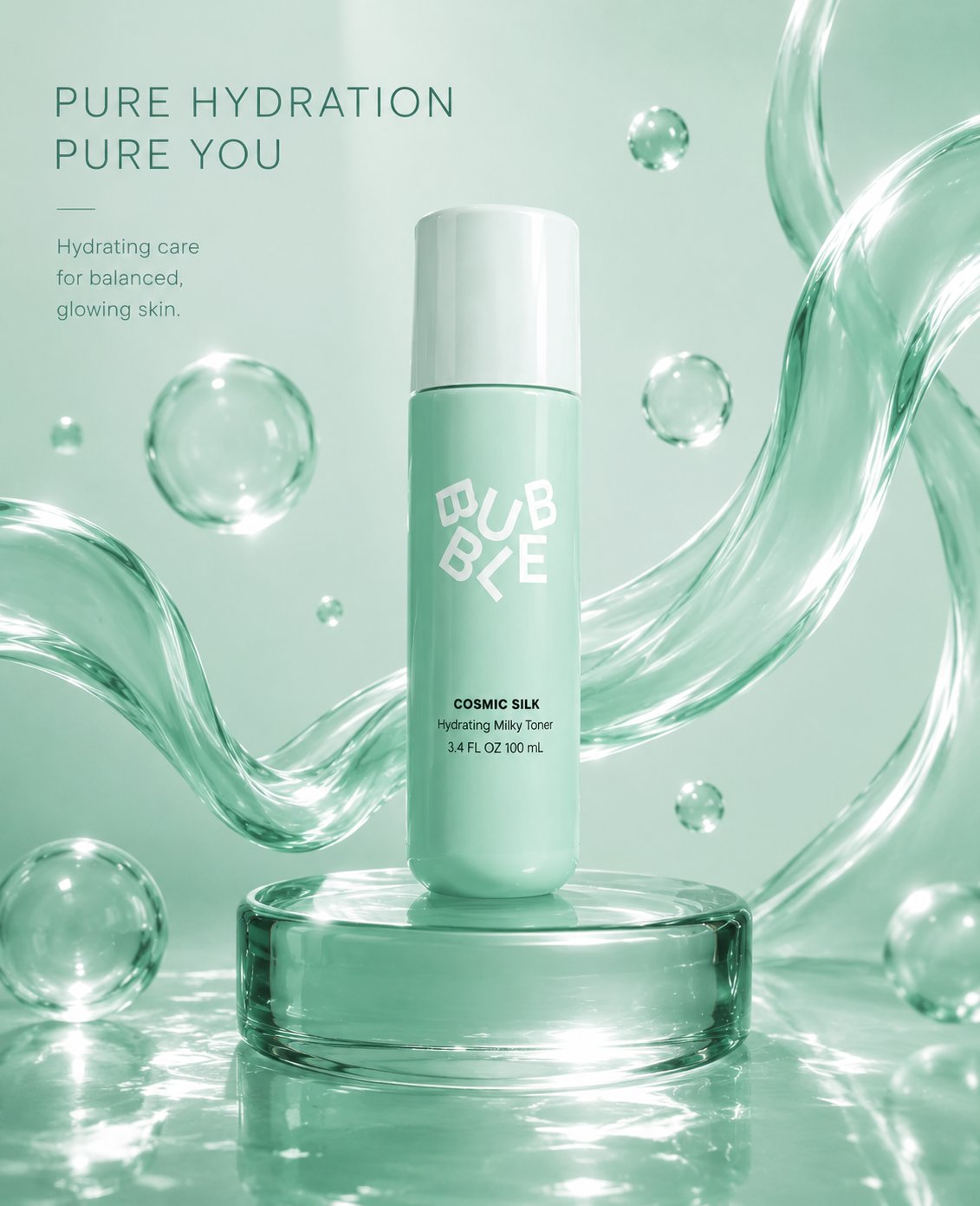 Luxury Skincare Mint Green Minimalist Advertisement