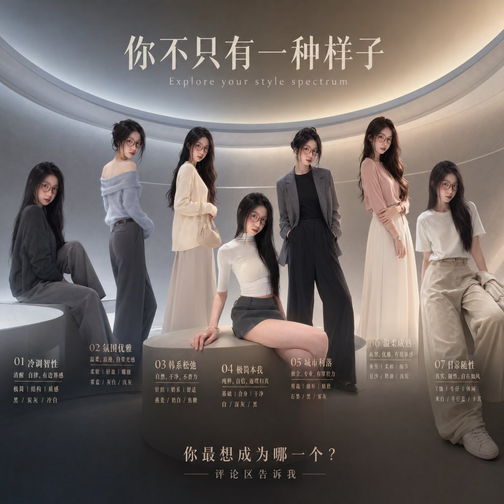 Female Poster Minimalist Futuristic Studio Elegant