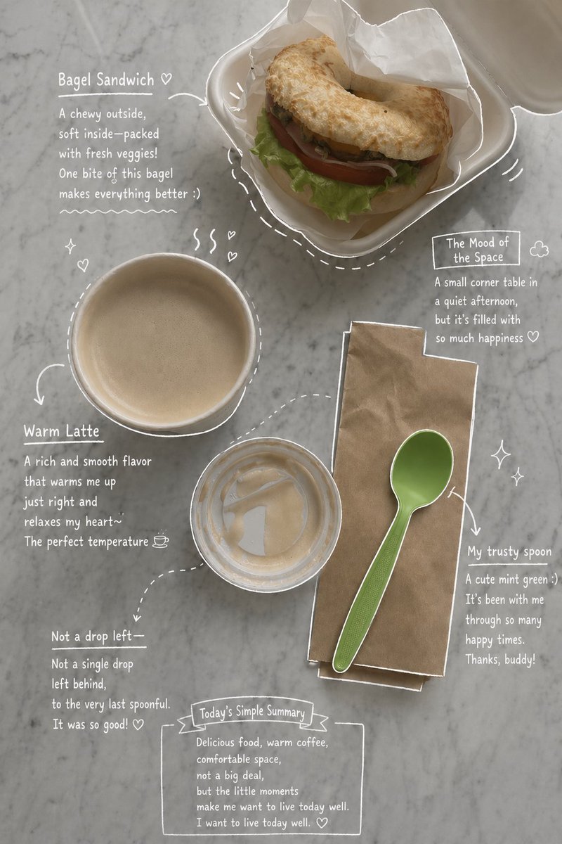 Food hand-drawn atmospheric mood