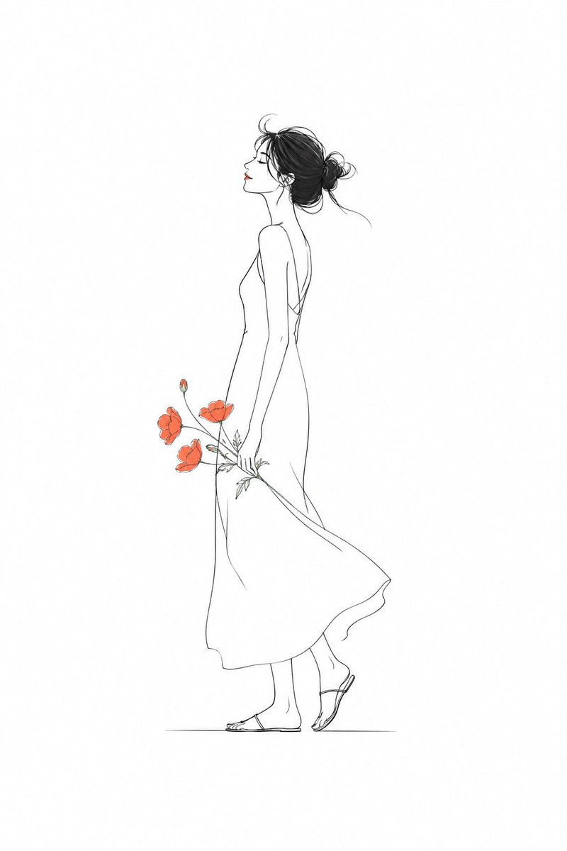 Girl illustration minimalist elegant