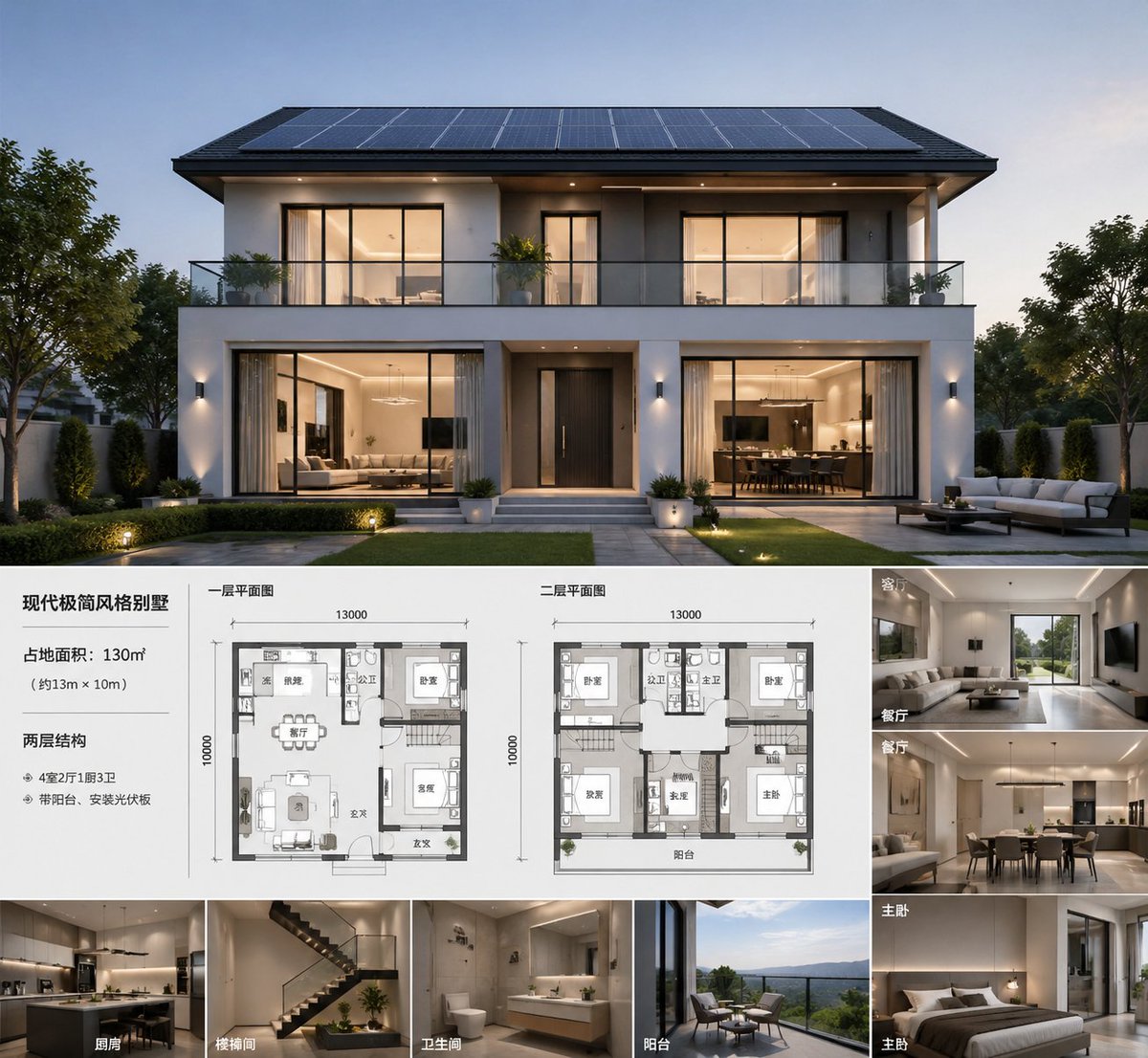 Architectural realistic minimalist dusk warm elegant