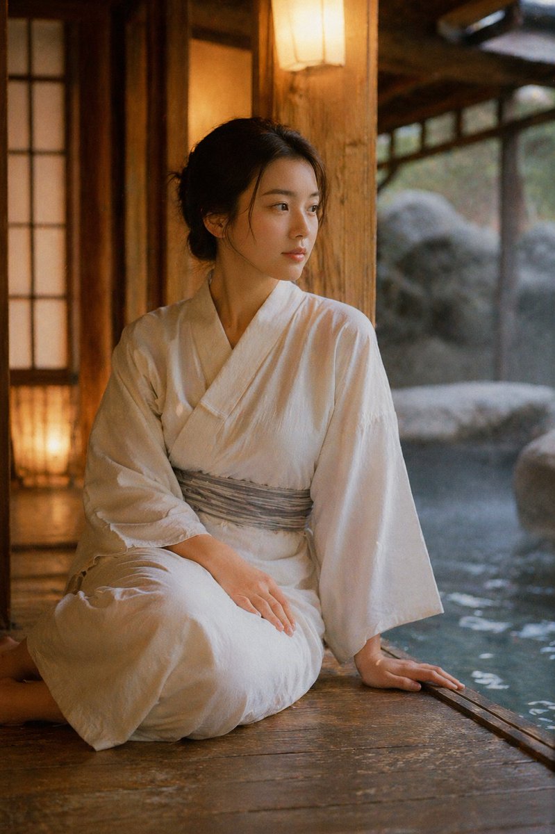 Retro Japanese hot spring photography