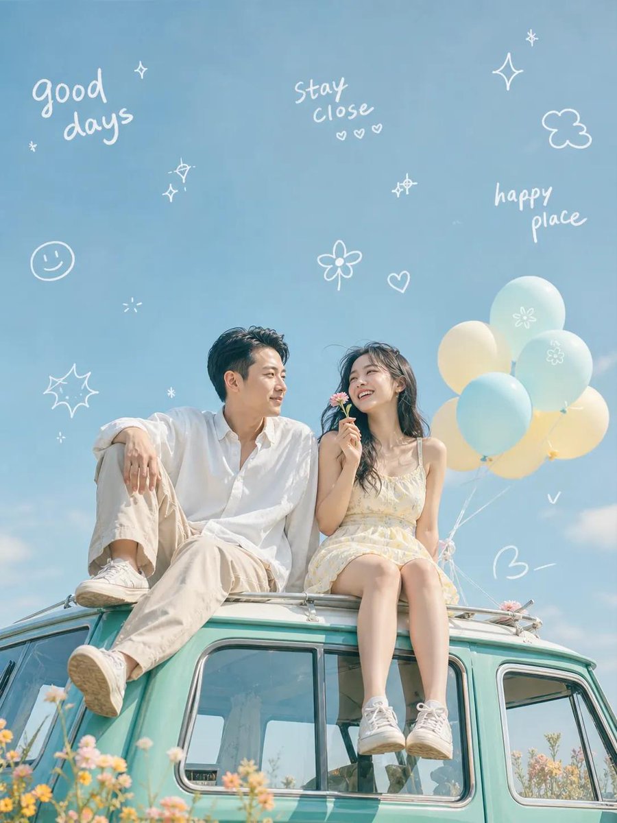 Couple cinematic realistic dreamy retro gentle