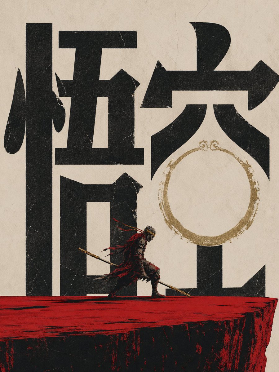 Wukong calligraphy poster