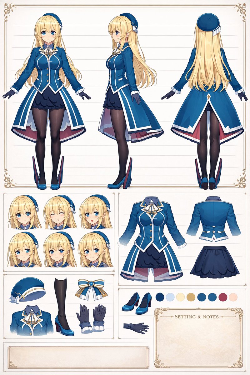 Character anime, retro and gentle
