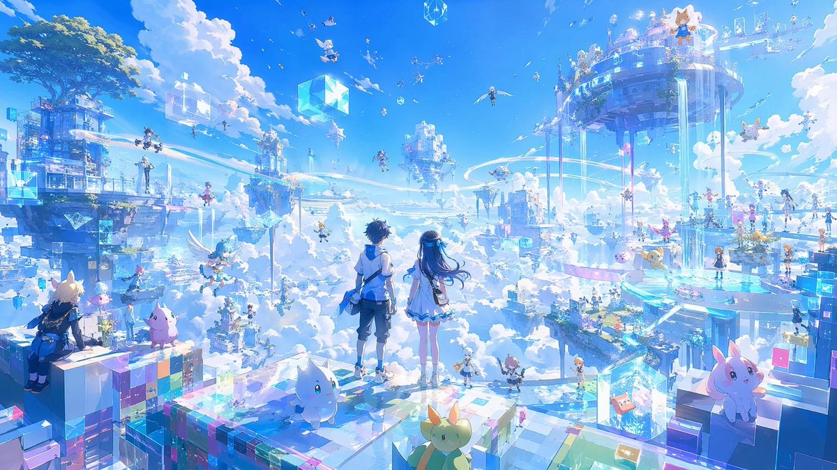 Girl pixel anime future city cute
