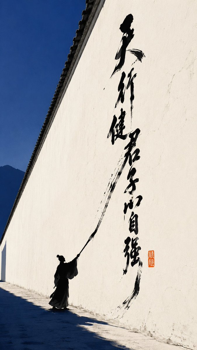 Zen minimalist calligraphy poster