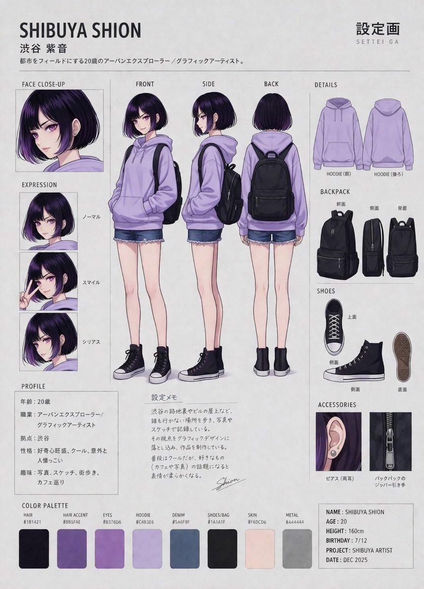 Character anime, city, cafe