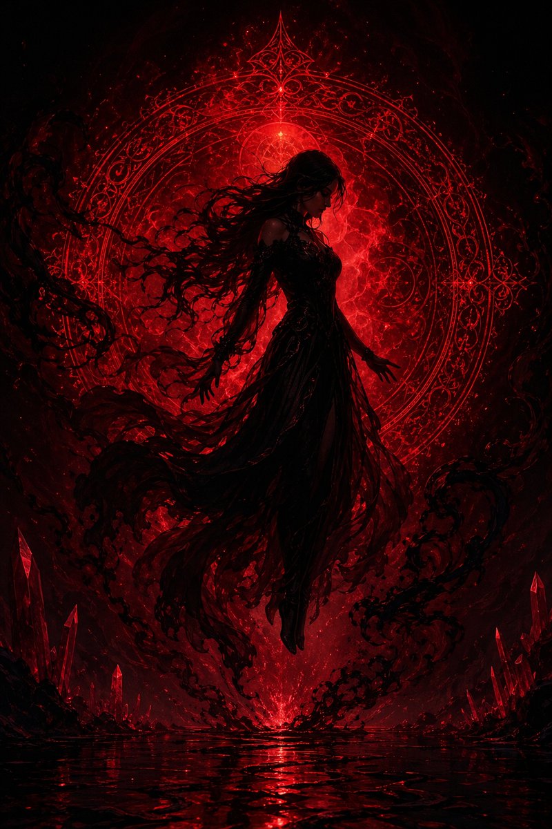 Female Illustration Dark Elegant