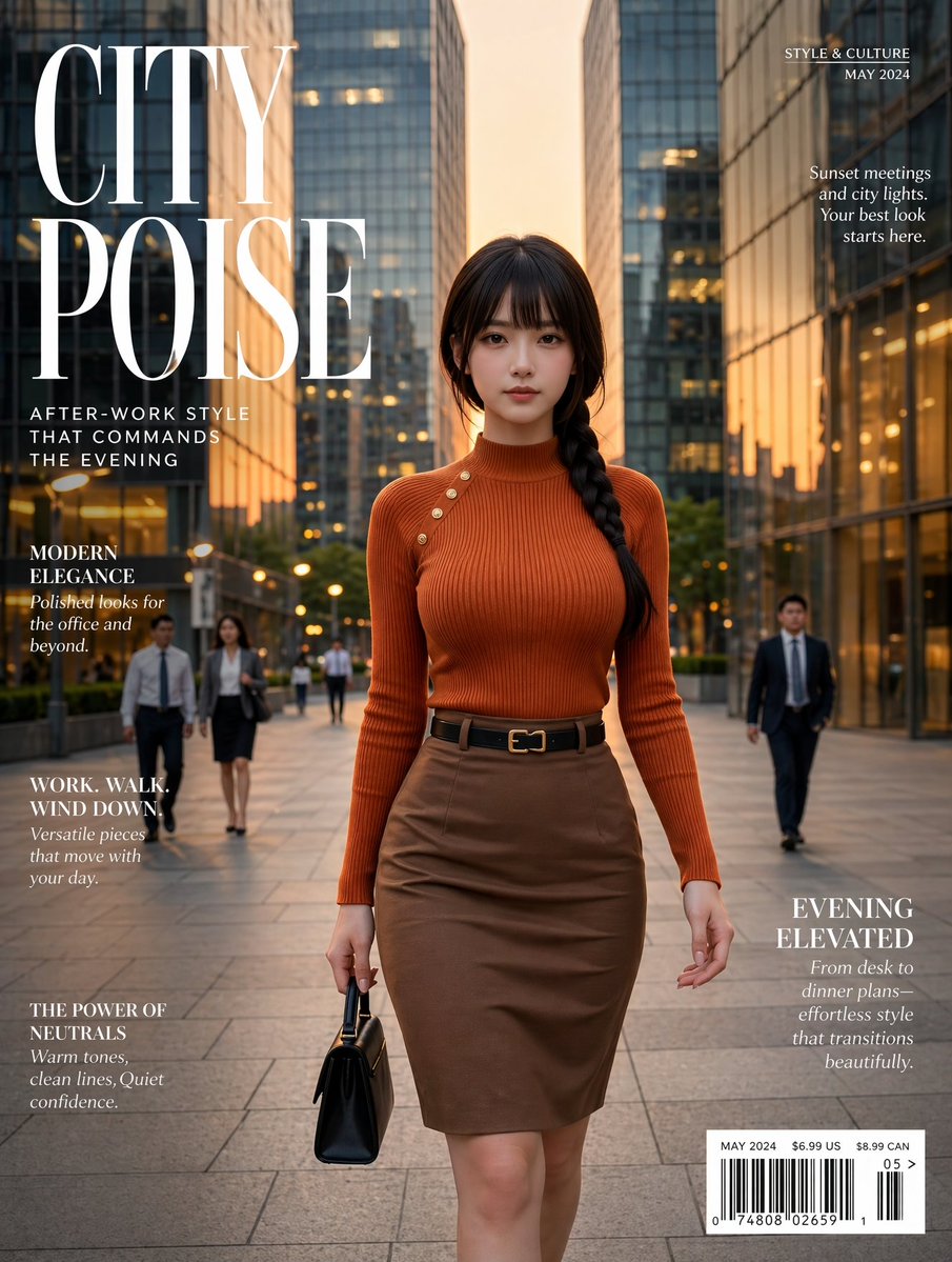 Portrait cover, photorealistic, street, warm, high-end