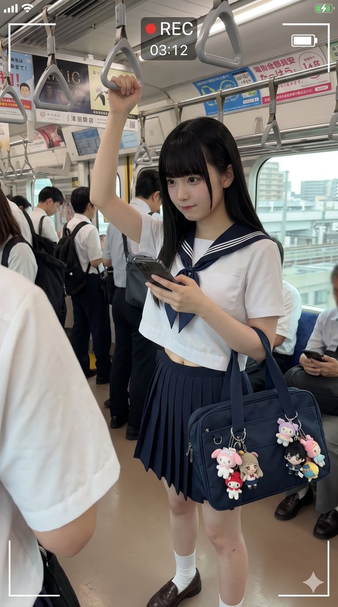 Japanese Train Schoolgirl Mobile Phone Recording