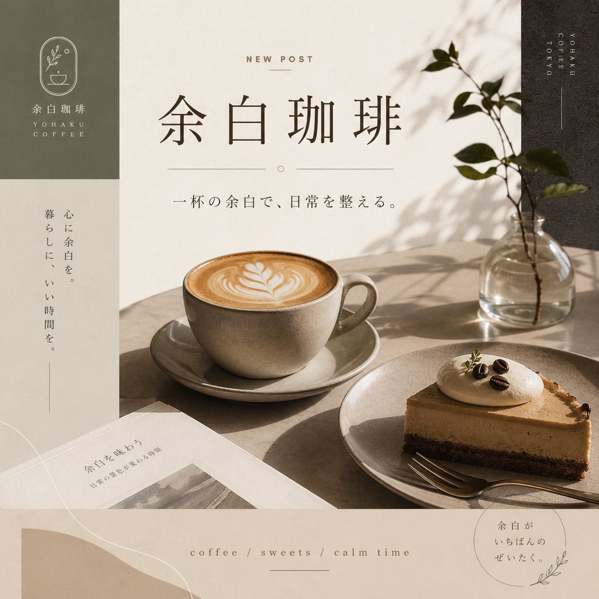 Minimalist poster, cafe, high-end